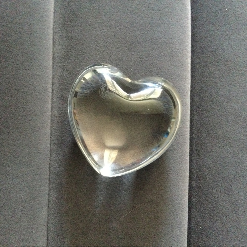 Genuine stamped Baccarat crystal hearts